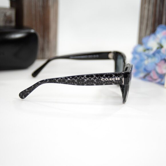 Coach 0HC8379U Grey Pearl Logo Signature Acrylic Metal Sunglasses NWT Case - Picture 5 of 8